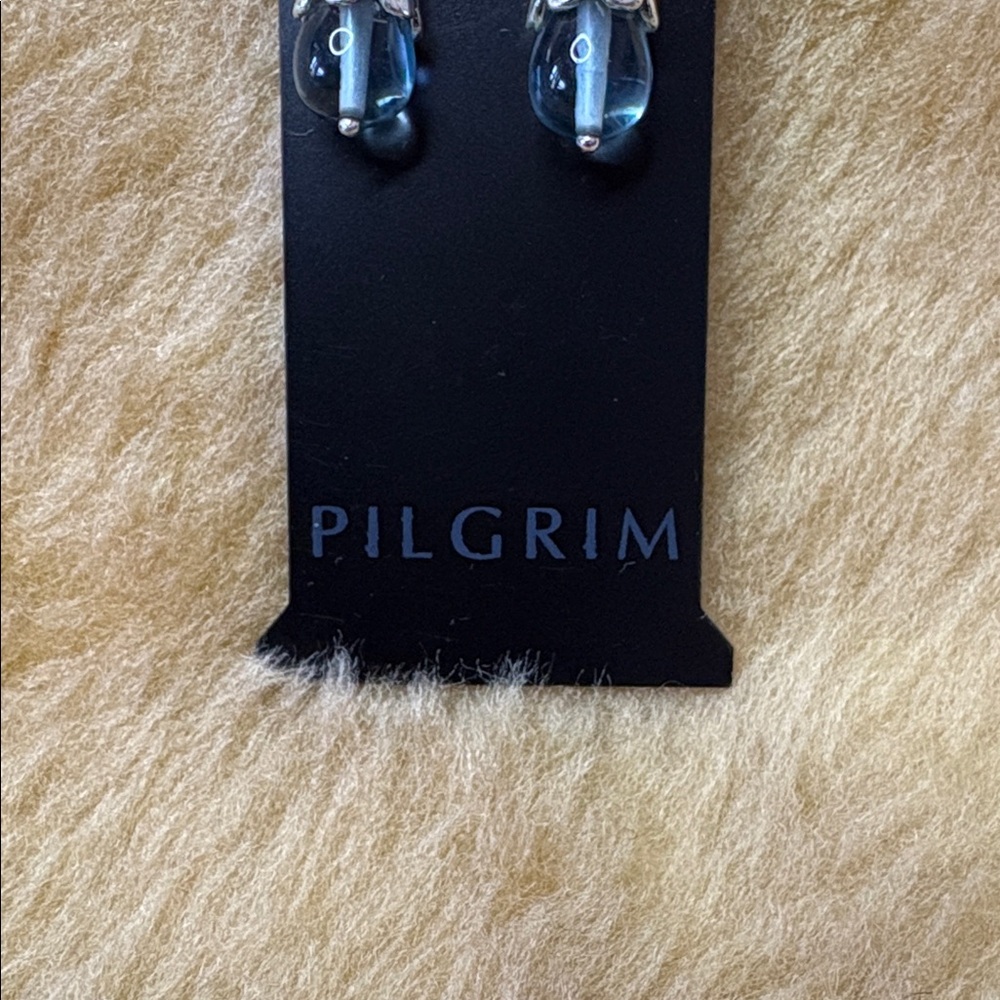 Pilgrim set of 2 Silver Tone and Blue Glass Charms - Picture 2 of 4